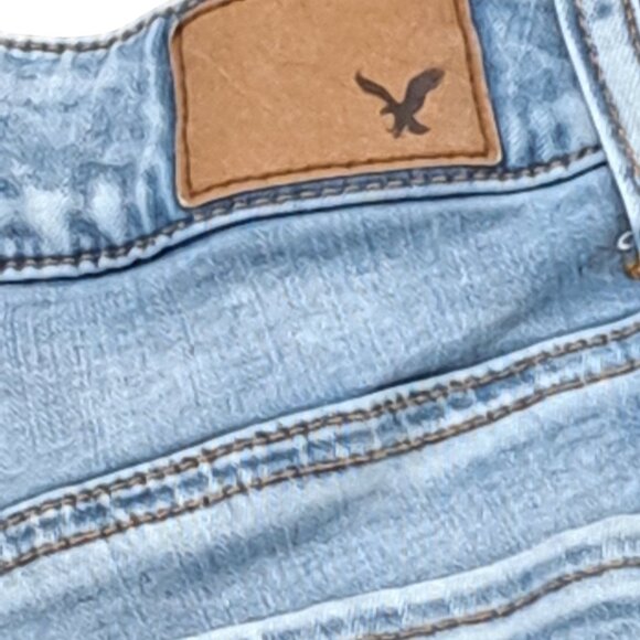 American Eagle Outfitters Super  Stretch Hi-Rise Shortie Denim Shorts Size 8 - Picture 9 of 11